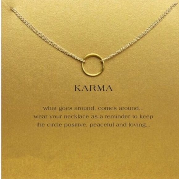 Salty Cold Brew Jewelry - Dainty “Karma” Circle Pendant Necklace